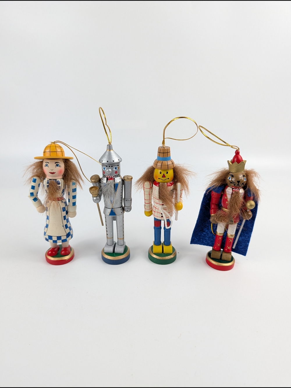 Wizard Of Oz Wooden Nutcracker Ornaments 5", Set Of 4